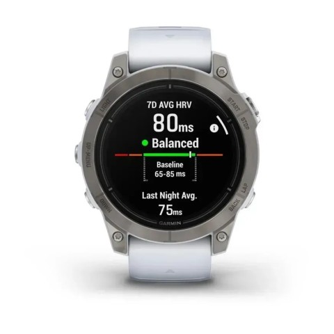 Смарт-годинник Garmin epix Pro Gen 2 Sapphire Edition (47мм) титановий з ремінцем кольору білого каменю