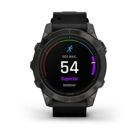 Смарт-годинник Garmin epix Pro Gen 2 Sapphire Edition (47мм) карбоново-сірий титановий DLC з чорним шкіряним ремінцем