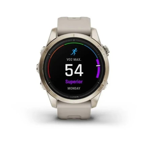 Смарт-годинник Garmin epix Pro Gen 2 Sapphire Edition (42мм) ніжно-золотистий зі світло-пісочним ремінцем