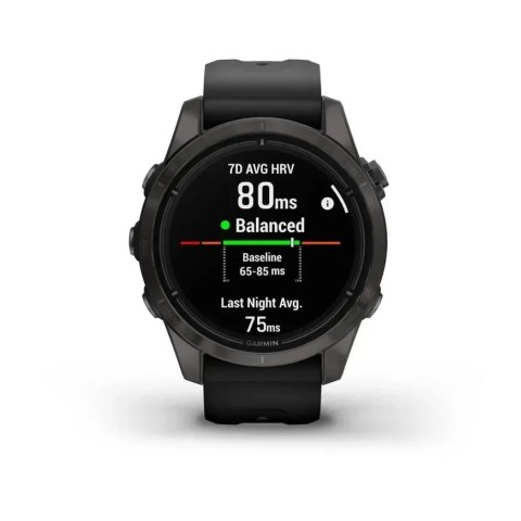 Смарт-годинник Garmin epix Pro Gen 2 Sapphire Edition (42мм) карбоново-сірий титановий DLC з чорним ремінцем