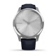 Смарт-годинник Garmin vivomove Luxe зі сріблястим корпусом та темно-синім ремінцем