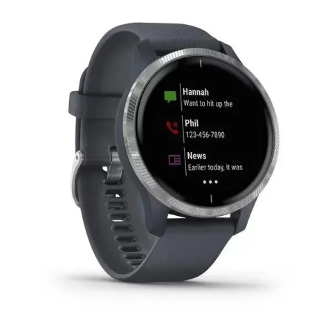 Смарт-годинник Garmin Venu синій граніт зі сріблястим безелем