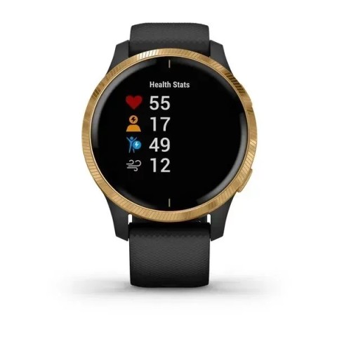 Смарт-годинник Garmin Venu чорний з золотистим безелем
