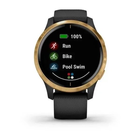 Смарт-годинник Garmin Venu чорний з золотистим безелем