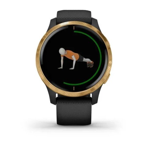 Смарт-годинник Garmin Venu чорний з золотистим безелем