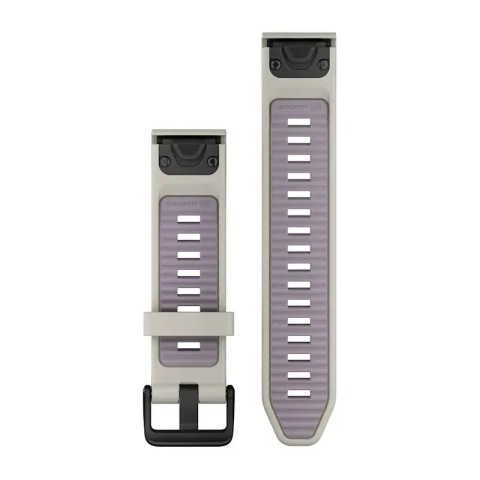 Ремінці для годинника Garmin QuickFit 20 силіконові туманно-сірі/лавандові