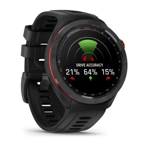 Смарт-годинник Garmin Approach S70 (47 мм) з чорним керамічним безелем та чорним ремінцем
