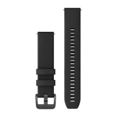 Швидкозмінні ремінці Garmin силіконові (20 мм) чорні з чорною металевою фурнітурою