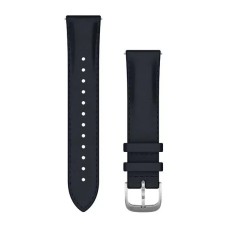 Швидкозмінні ремінці Garmin зі шкіри (20 мм) темно-сині з тисненням і сріблястою фурнітурою