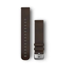 Швидкозмінні ремінці Garmin зі шкіри (20 мм) темно-коричневі зі сріблястою фурнітурою