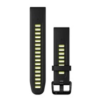 Ремінці для годинника Garmin QuickFit 20 силіконові чорні/електрік лайм