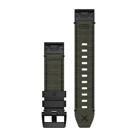 Ремінці для годинника Garmin QuickFit 22 шкіряні, Genuine Horween чорні