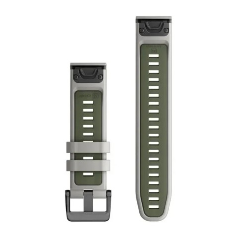 Ремінці для годинника Garmin QuickFit 22 силіконові, туманно-сірі/мохові