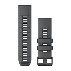 Ремінці для годинника Garmin QuickFit 26 силіконові грифельно-сірі/чорні