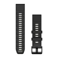 Ремінці для годинника Garmin QuickFit 22 силіконові чорні/гравійно-сірі
