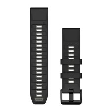 Ремінці для годинника Garmin QuickFit 22 силіконові чорні/гравійно-сірі