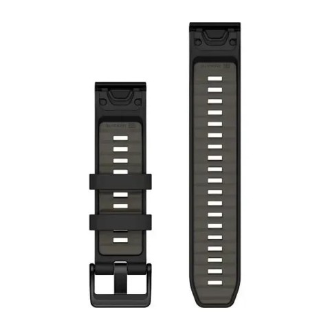 Ремінці для годинника Garmin QuickFit 22 силіконові чорні/гравійно-сірі