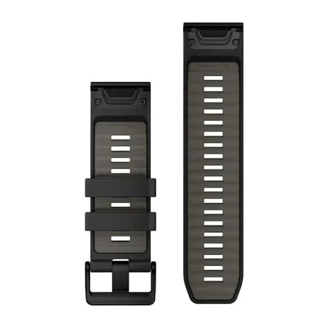 Ремінці для годинника Garmin QuickFit 26 силіконові чорні/гравійно-сірі