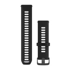 Змінні ремінці для смарт-годинника Garmin Forerunner (22 мм) силіконові, чорні/напівпрозорі кольору білий камінь зі сланцевою фурнітурою