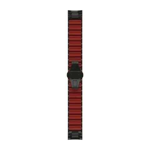Ремінець для годинника Garmin QuickFit 22 гібридний титаново-силіконовий карбоново-сірий DLC