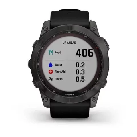 Смарт-часы Garmin fenix 7X Sapphire Solar карбоново-серые титановые DLC с черным ремешком