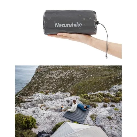 Матрац туристичний надувний одномісний Naturehike CNH22DZ018, надлегкий, 183x64x7 см, чорний, для туризму із мішком для надування