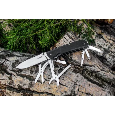 Багатофункціональний ніж Ruike Trekker LD41-B, (8.5 см) 12C27 / G10 чорний, 22 інстр.