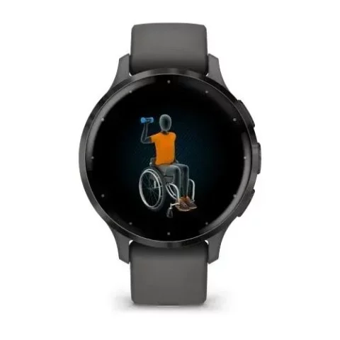 Смарт-часы Garmin Venu 3s серые со сланцевым стальным безелем и силиконовым ремешком