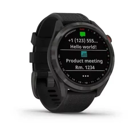 Смарт-часы Garmin Approach S42 темно-серые с черным ремешком