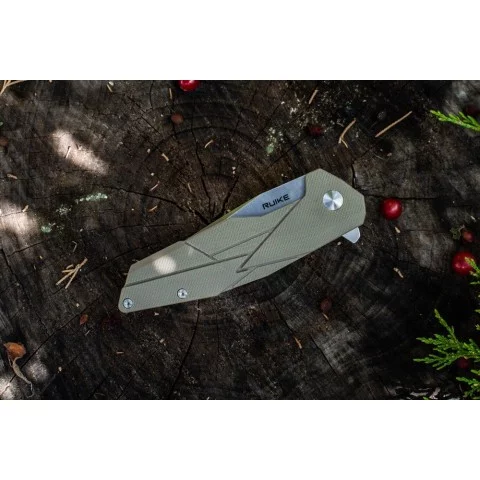 Ніж складаний туристичний Ruike P138-W, (9 см) 14C28N / G10 бежевий