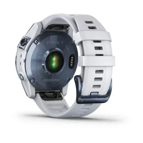Смарт-годинник Garmin fenix 7 Sapphire Solar мінерально-синій титановий DLC з ремінцем кольору білого каменю