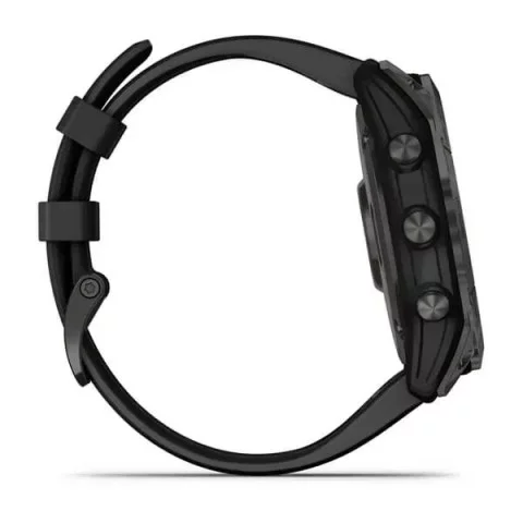 Смарт-часы Garmin fenix 7X Sapphire Solar карбоново-серые титановые DLC с черным ремешком