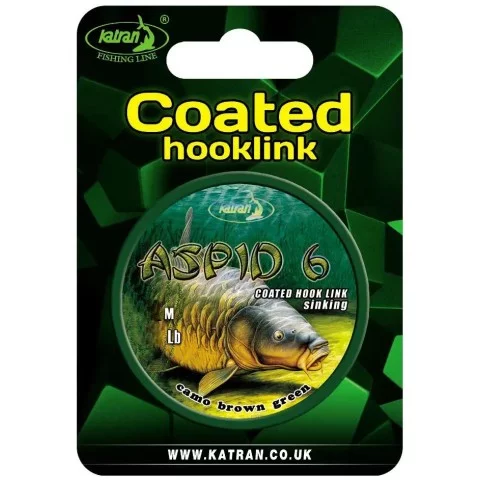 Поводковый материал Katran Coated Braided Hook Links Aspid 6 10m 25lb