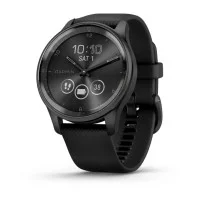 Смарт-часы Garmin vivomove Trend с грифельным стальным безелем, черными корпусом и ремешком