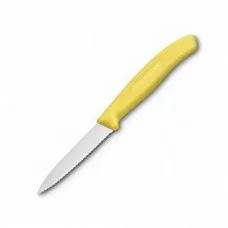 Кухонний ніж Victorinox SwissClassic Paring лезо 8см хвил. з жовт. ручкою