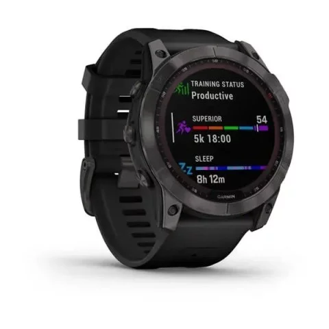 Смарт-часы Garmin fenix 7X Sapphire Solar карбоново-серые титановые DLC с черным ремешком