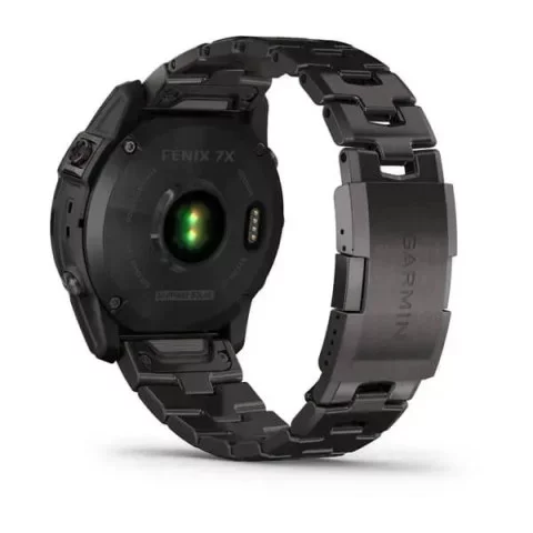 Смарт-часы Garmin fenix 7X Sapphire Solar карбоново-серые титановые DLC с титановим вентилируемым браслетом