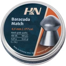 Пули пневматические H&N Baracuda Match, 4,51 мм , 0,69 г, 400 шт/уп