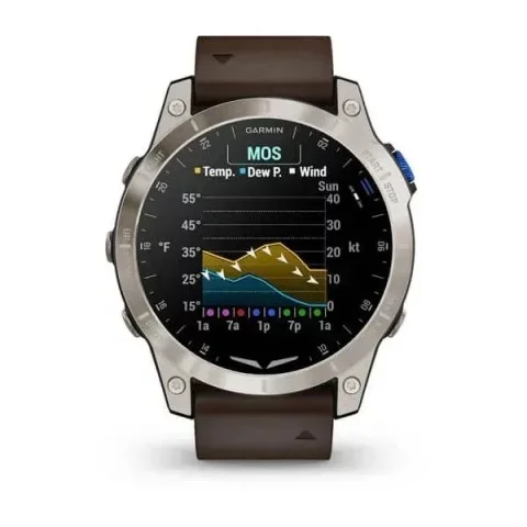 Смарт-часы Garmin D2 Mach 1 с коричневым ремешком Оксфорд