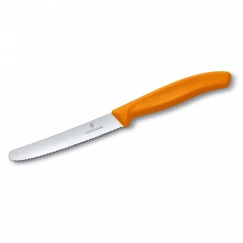 Кухонний ніж Victorinox SwissClassic Tomato&Sausage лезо 11см хвил. з помар. ручкою 2шт (блістер)