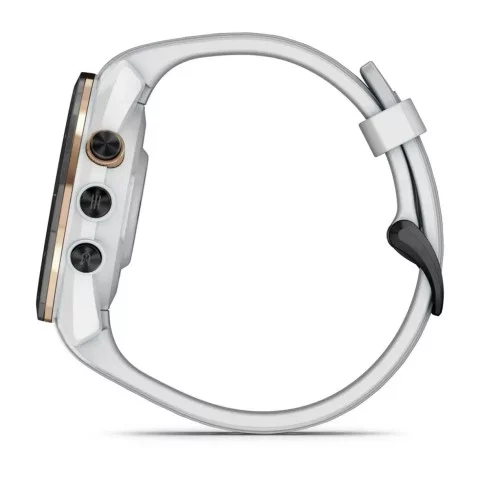 Смарт-часы Garmin Approach S70 (42 мм) с черным керамическим безелем и белым ремешком