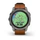 Смарт-годинник Garmin fenix 7 Pro Sapphire Solar Edition титановий з каштановим шкіряним ремінцем