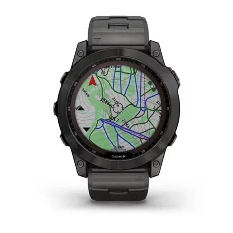 Смарт-часы Garmin fenix 7X Sapphire Solar карбоново-серые титановые DLC с титановим вентилируемым браслетом