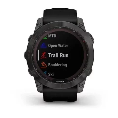 Смарт-часы Garmin fenix 7X Sapphire Solar карбоново-серые титановые DLC с черным ремешком