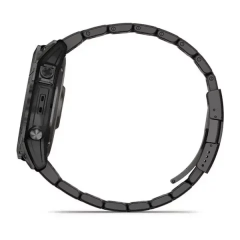 Смарт-часы Garmin fenix 7X Sapphire Solar карбоново-серые титановые DLC с титановим вентилируемым браслетом