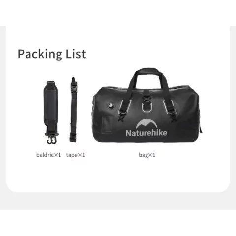 Водонепроникна дорожня сумка Naturehike CNK2450XB015, 90 л, чорна