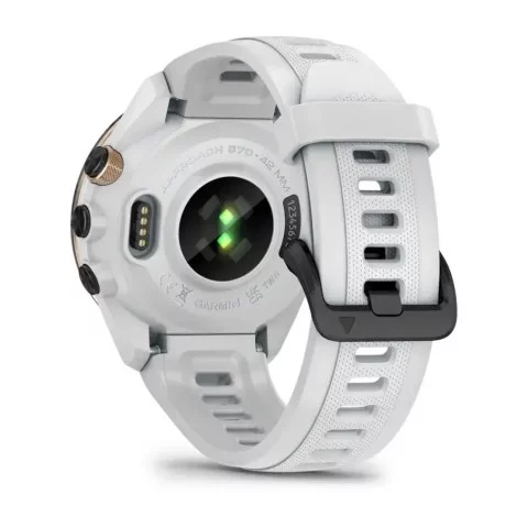 Смарт-часы Garmin Approach S70 (42 мм) с черным керамическим безелем и белым ремешком