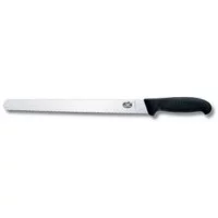 Нож кухонный для нарезки Victorinox Fibrox 36 см, серрейтор, черный
