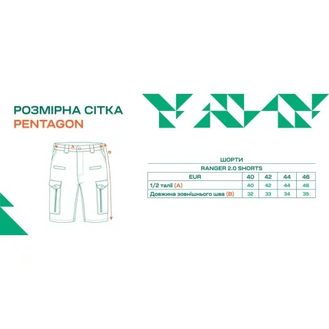 Шорты Pentagon Ranger 2.0 Shorts 44 Ranger Green