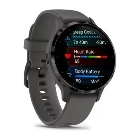 Смарт-часы Garmin Venu 3s серые со сланцевым стальным безелем и силиконовым ремешком